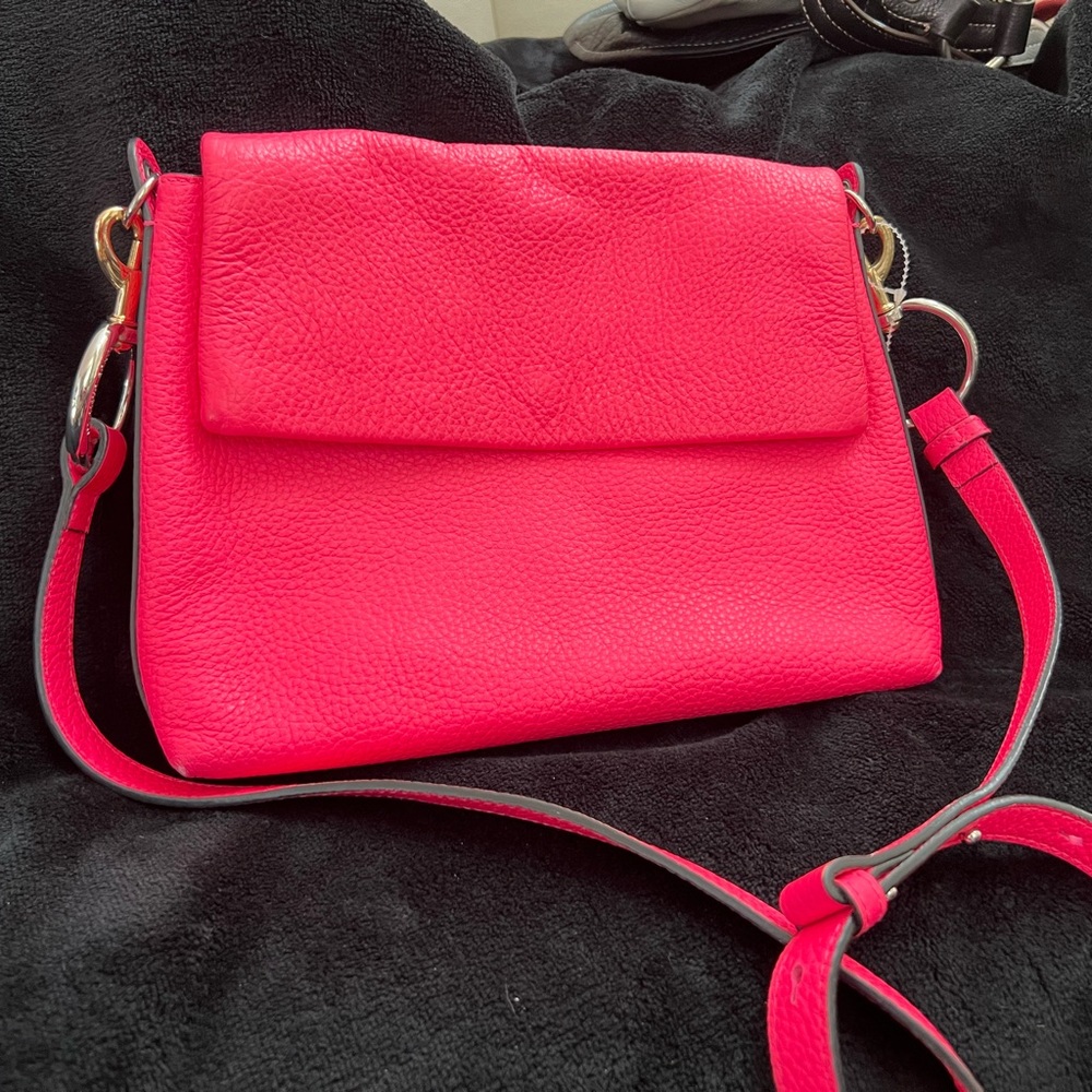 Vince Camuto - Pebble Leather Crossbody Bag - Palo - Hot Pink